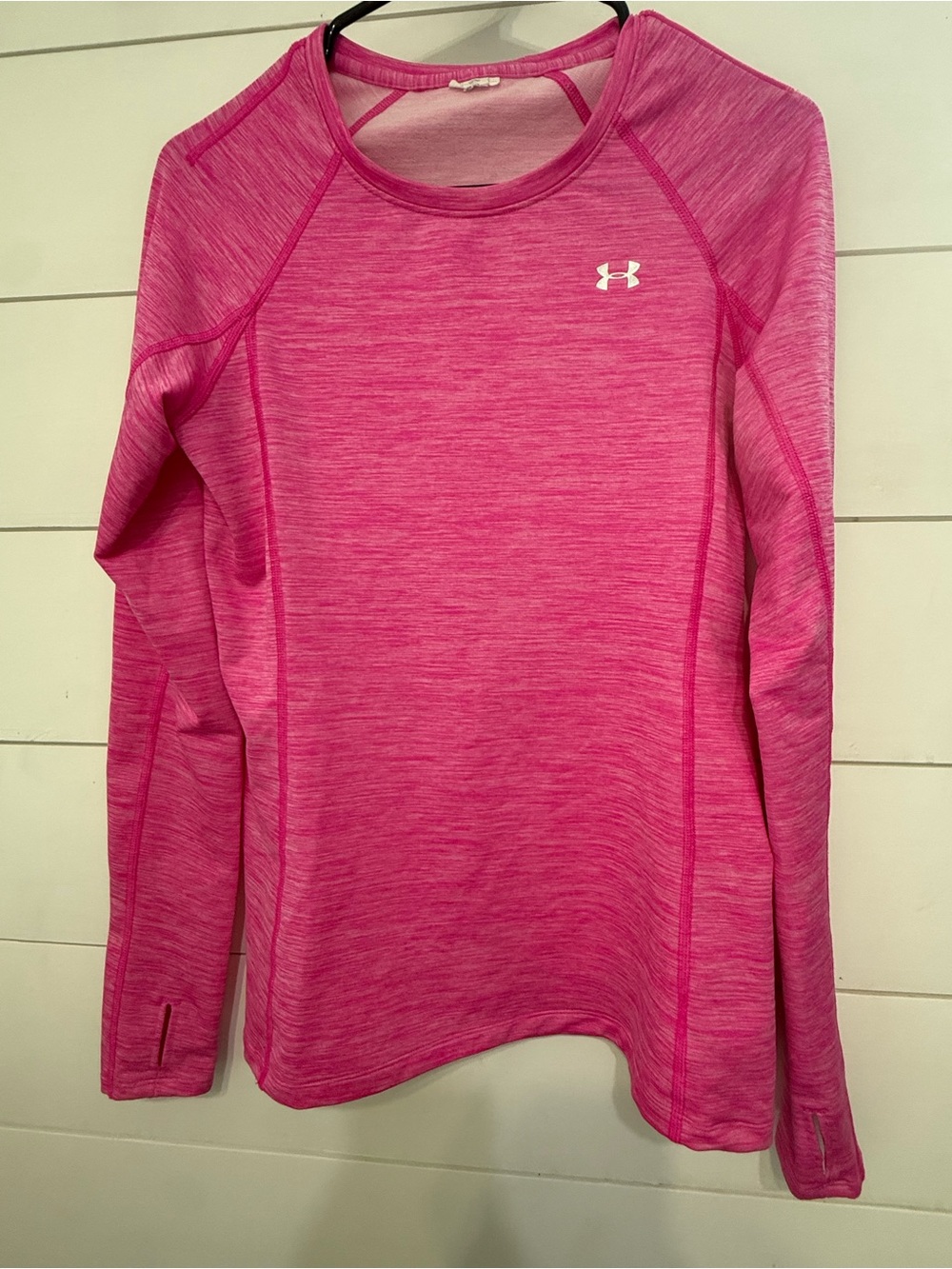 Under Armour Pink Heathered Long Sleeve Performance Top